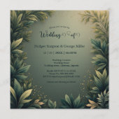 dark green elegant nature wedding einladung (Vorderseite)