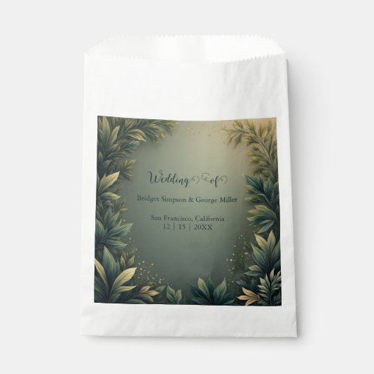 dark green elegant nature wedding geschenktütchen (Vorderseite)