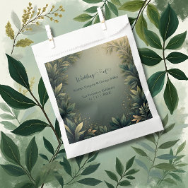 dark green elegant nature wedding geschenktütchen