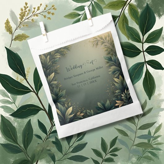 dark green elegant nature wedding geschenktütchen