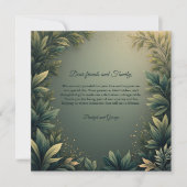 dark green elegant nature wedding photo dankeskarte (Vorderseite)