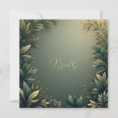 dark green elegant nature wedding save the date (Rückseite)