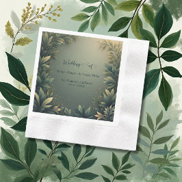 dark green elegant nature wedding serviette