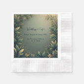 dark green elegant nature wedding serviette (Vorderseite)