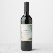 dark green elegant nature wedding weinetikett (Vorderseite)