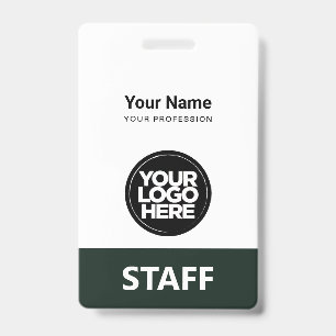 Dark Green Employee Name Business-Logo-Mitarbeiter Ausweis