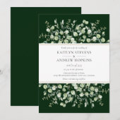 Dark Green Eucalyptus Wedding Einladung (Vorne/Hinten)
