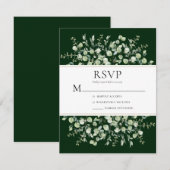 Dark Green Eucalyptus Wedding RSVP Karte (Vorne/Hinten)