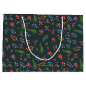 Dark Green Evergreen Elegance Weihnachten Große Geschenktüte (Rückseite)