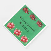 Dark Green Fall Themed Erntedanks Serviette (Ecke)