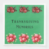 Dark Green Fall Themed Erntedanks Serviette (Vorderseite)