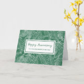 Dark Green Ferns Anniversary Card Karte (Gelbe Blume)