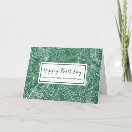 Dark Green Ferns Business von Group Birthday Karte (Vorderseite)