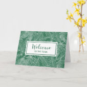 Dark Green Ferns Mitarbeiter Willkommen im Team Karte (Gelbe Blume)