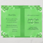 Dark Green Floral Bi Fold Wedding Program (Vorne/Hinten)