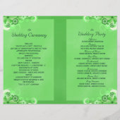 Dark Green Floral Bi Fold Wedding Program (Rückseite)