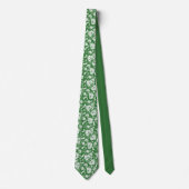 Dark Green Floral Pattern Custom Necktie Krawatte (Vorderseite)