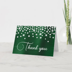 Dark Green Foil Diamond Confetti 50. Geburtstag Dankeskarte