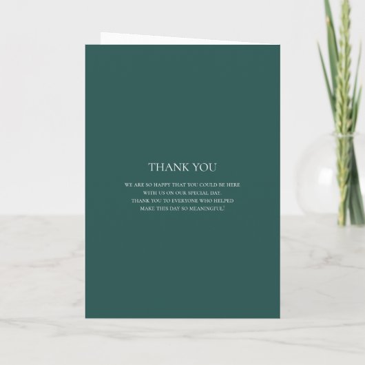 Dark Green Folded Wedding Programm (Rückseite)