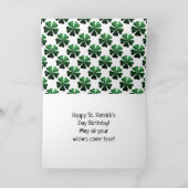 Dark Green Glitzern Kleeblatt St Patricks Geburtst Karte (Innenseite)
