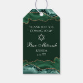 Dark Green Gold Agate Bar Mitzvah Party Geschenkanhänger (Vorderseite)