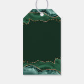 Dark Green Gold Agate Bar Mitzvah Party Geschenkanhänger (Rückseite)