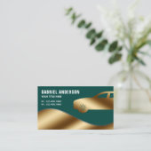 Dark Green Gold Luxe Mietwagen Chauffeur Visitenkarte (Stehend Vorderseite)