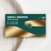 Dark Green Gold Luxe Mietwagen Chauffeur Visitenkarte