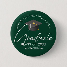 Dark Green Graduate Custom 2025 Abschluss Button