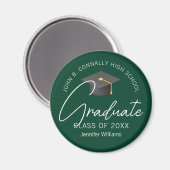 Dark Green Graduate Custom 2025 Abschluss Magnet (Vorderseite/Rückseite)