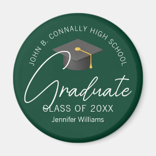 Dark Green Graduate Custom 2025 Abschluss Magnet