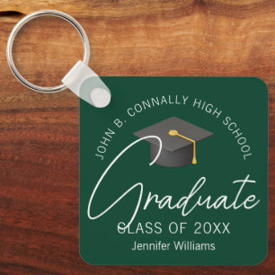 Dark Green Graduate Custom 2025 Abschluss Schlüsselanhänger
