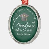 Dark Green Graduate Custom Abschluss Weihnachten Ornament Aus Metall (Links)