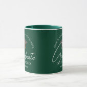 Dark Green Graduation Party Customized Graduate Tasse (Zentrum)