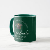 Dark Green Graduation Party Customized Graduate Tasse (Vorderseite Links)