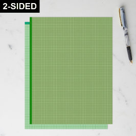 Dark Green Grid Graph Paper Sheets (Inch Squares) Briefbogen