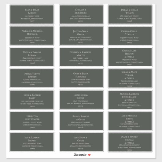 Dark Green Guest Address Labels (Blatt)