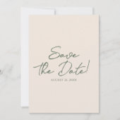 Dark Green Hand Drawn Floral Garden Boho Wedding Save The Date (Vorderseite)