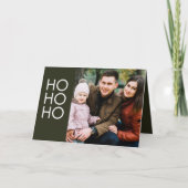 Dark Green "HO HO HO" Feiertagskarte (Vorderseite)