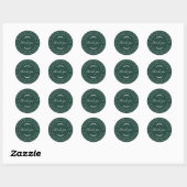 Dark Green Homemade Thank You Label Runder Aufkleber (Blatt)