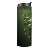 DARK GREEN INTRICATE IRISH CELTIC KLEEBLATTS THERMOSBECHER (Nach links gedreht)