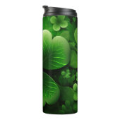DARK GREEN INTRICATE IRISH CELTIC KLEEBLATTS THERMOSBECHER (Nach rechts gedreht)