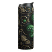 DARK GREEN INTRICATE IRISH CELTIC KLEEBLATTS THERMOSBECHER (Nach links gedreht)