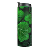 DARK GREEN INTRICATE IRISH CELTIC KLEEBLATTS THERMOSBECHER (Nach rechts gedreht)