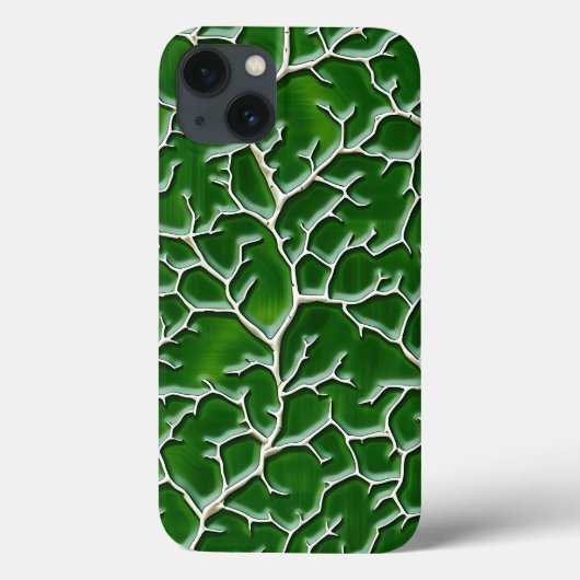 Dark Green iPhone Case Vein Texture Design (Rückseite)
