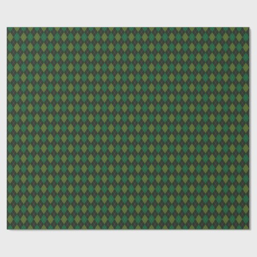 Dark Green Irish Small Raute St Patrick's Day Geschenkpapier (Flach)
