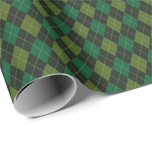 Dark Green Irish Small Raute St Patrick's Day Geschenkpapier (Rolleneckpunkt)