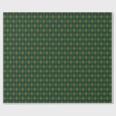 Dark Green Irish Small Raute St Patrick's Day Geschenkpapier (Flach)