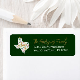 Dark Green Joy Holiday Blätter Texas Shape