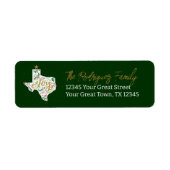 Dark Green Joy Holiday Blätter Texas Shape (Vorne)